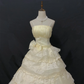 Butter Yellow Spaghetti Strap Romantic Gown, Cinched Waist, Voluminous Princess Skirt, Wedding Dress & Bridal Gown gh8237