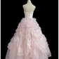 Blush Pink Simple Strapless Long Romantic Wedding Dress, Cinched Waist, Voluminous Princess Skirt gh8333