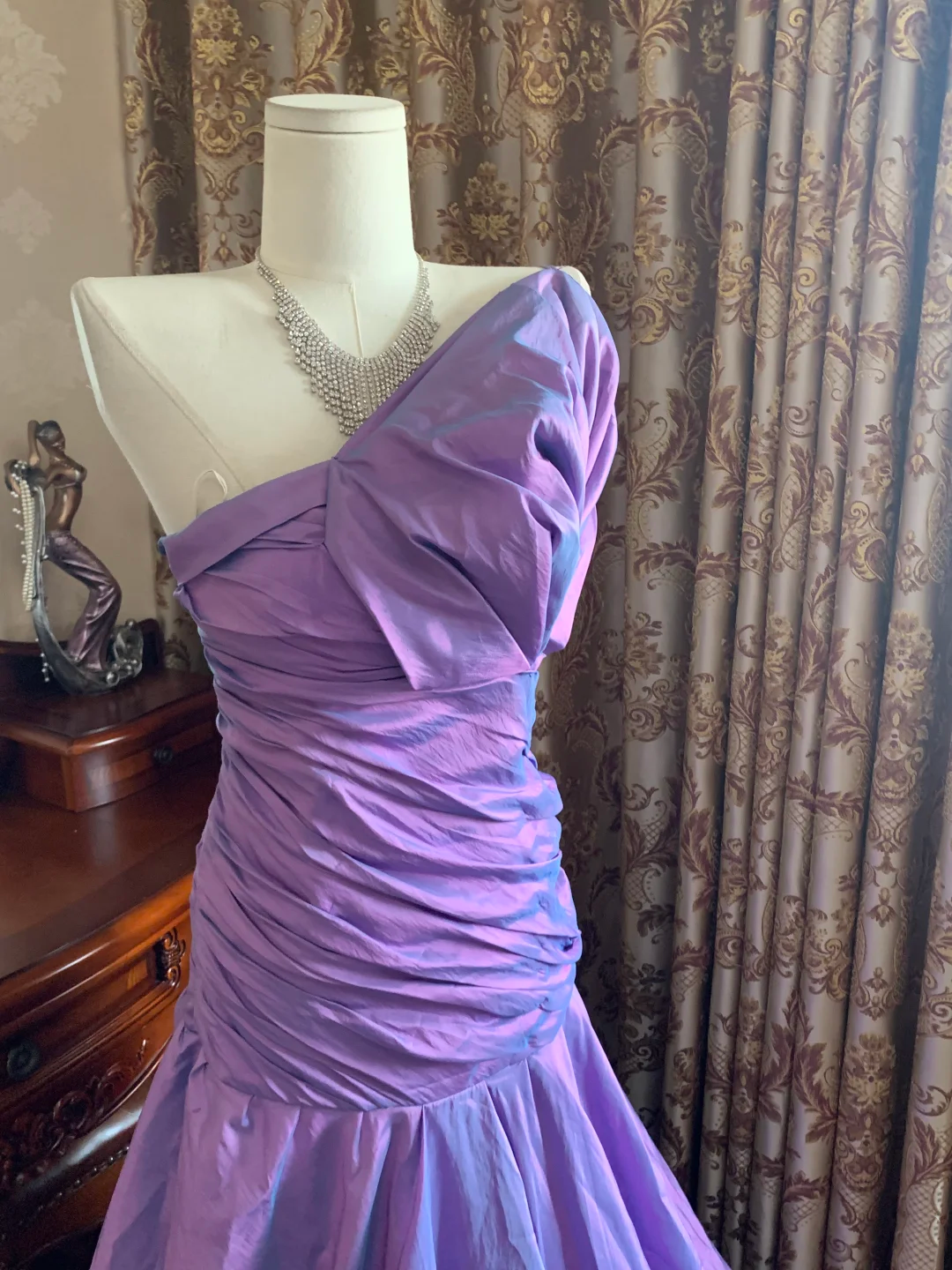 Light Purple One-Shoulder Spaghetti Strap Waist-Cinched Mermaid Skirt Prom Dress, Evening Gown, Graduation Party Dress gh7253