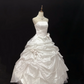 White Satin Strapless Romantic Gown with Fitted Waist and Voluminous Princess Skirt, Wedding Dress & Bridal Gown gh8192