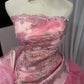 Pink Floral Beaded Long Tulle Ball Gown 16th Birthday Dress Quinceanera Dress gh4736