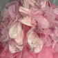 Pink Floral Beaded Long Tulle Ball Gown 16th Birthday Dress Quinceanera Dress gh4736
