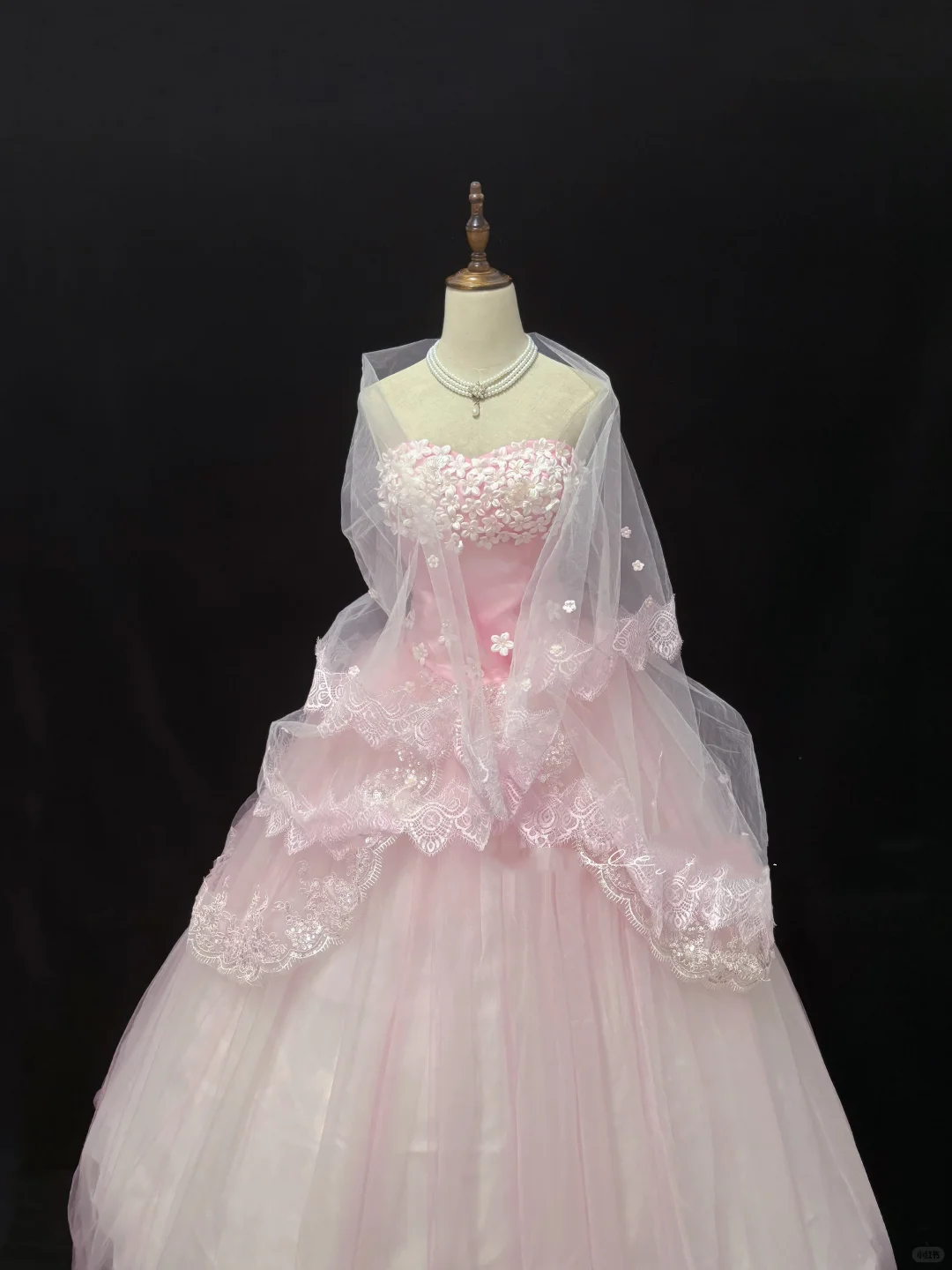 Gradient Blush Pink Strapless Romantic Gown, Cinched Waist, Voluminous Princess Skirt, Wedding Dress & Bridal Gown gh8193