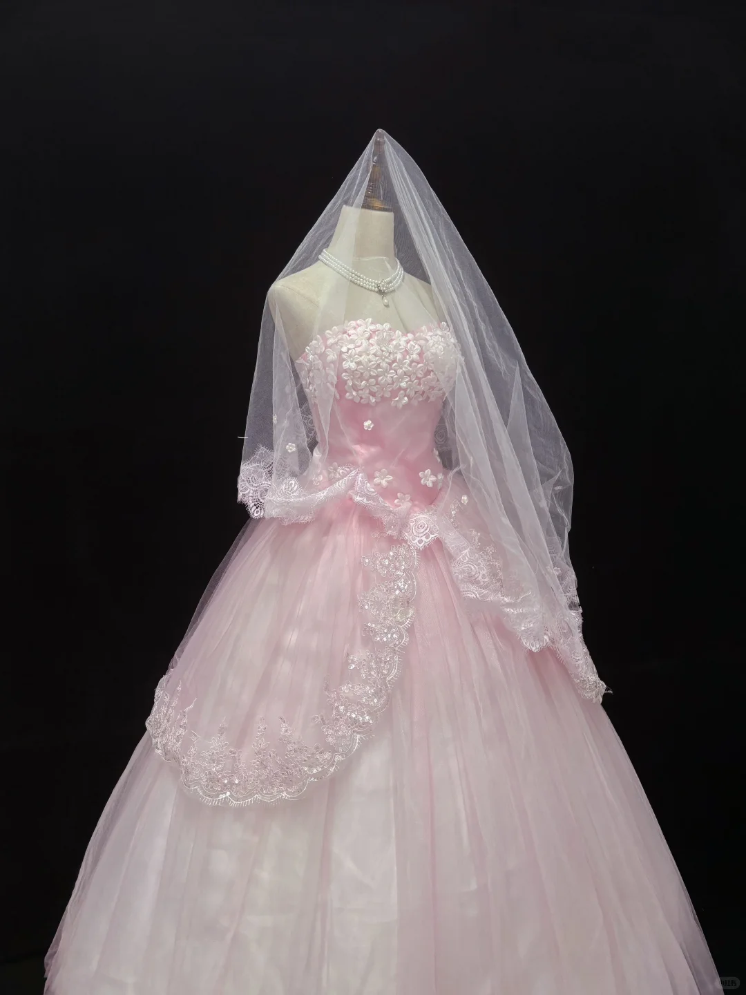 Gradient Blush Pink Strapless Romantic Gown, Cinched Waist, Voluminous Princess Skirt, Wedding Dress & Bridal Gown gh8193
