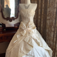Ivory Strapless Waist-Cinched Voluminous Skirt Prom Dress, Evening Gown, Wedding Dress, Graduation Gown gh7254