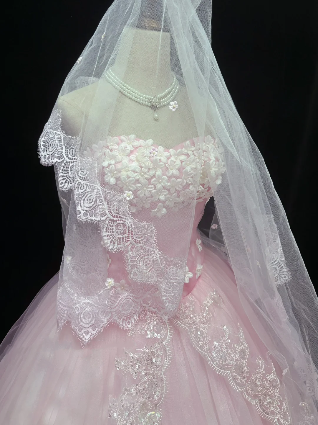 Gradient Blush Pink Strapless Romantic Gown, Cinched Waist, Voluminous Princess Skirt, Wedding Dress & Bridal Gown gh8193