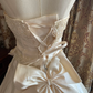 Ivory Strapless Waist-Cinched Voluminous Skirt Prom Dress, Evening Gown, Wedding Dress, Graduation Gown gh7254