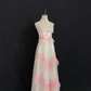 Light pink strapless long romantic gown with fitted waist, luxurious and elegant style, wedding dress & bridal gown gh8284