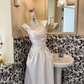 White Satin Waist-Cinched Slimming Luxury Elegant Romantic Dress, Wedding Gown gh7635