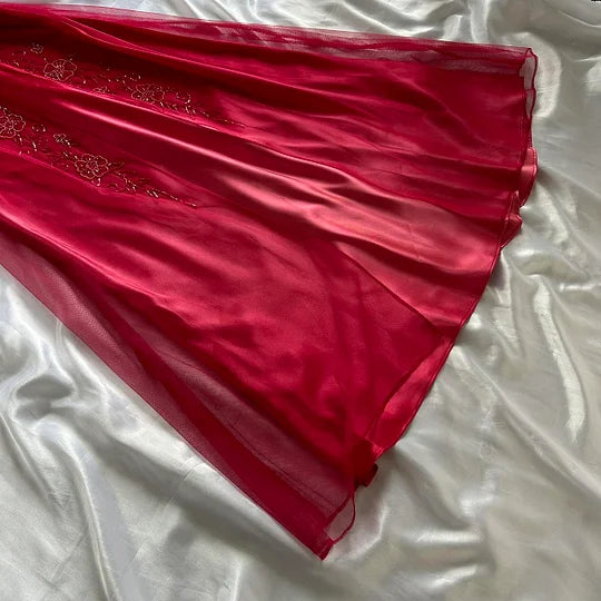 Robe de soirée longue en mousseline de soie, robe de soirée ...