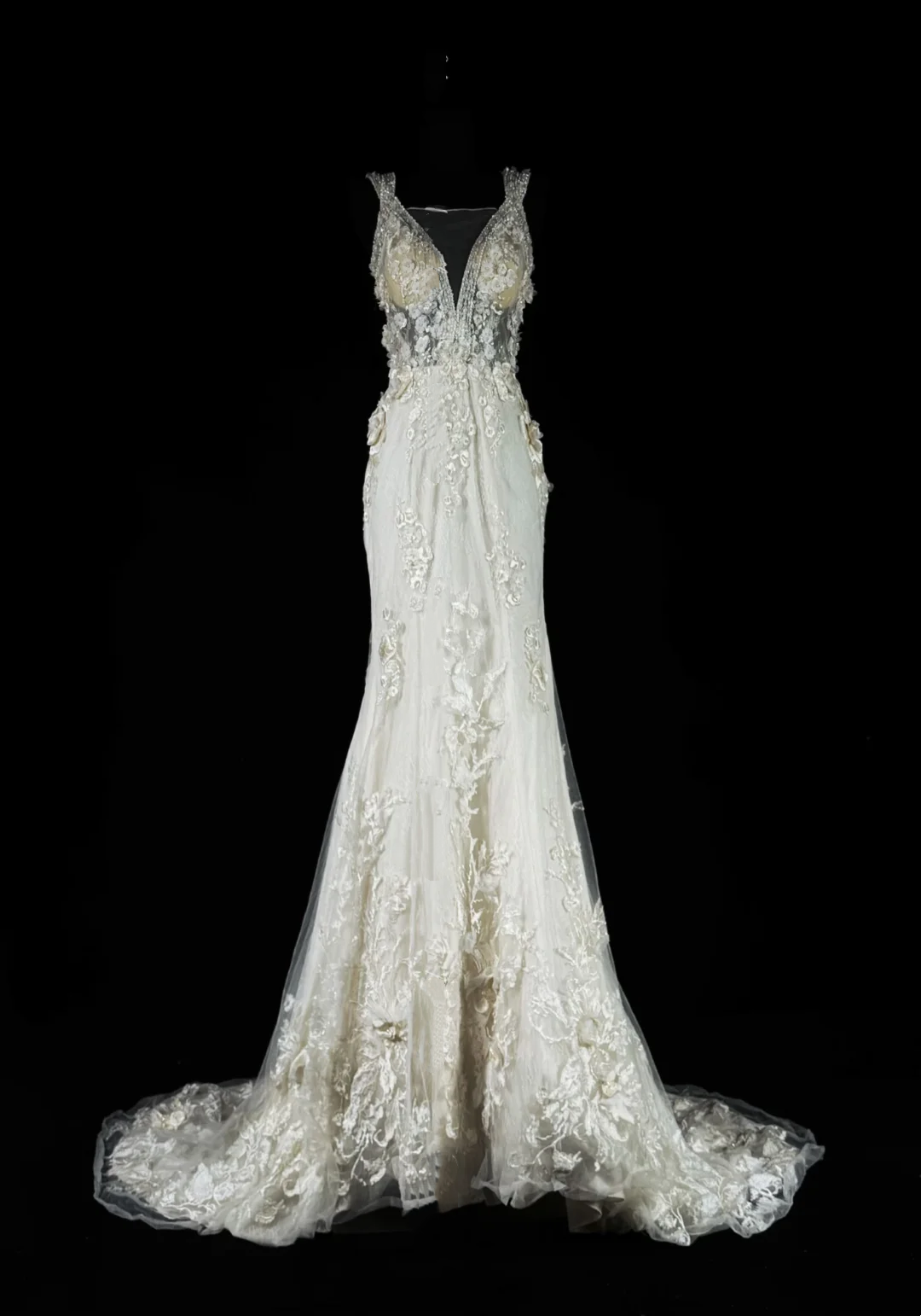 White Vintage Lace Waist-Cinched Elegant Long Evening Gown for Parties & Balls gh7150