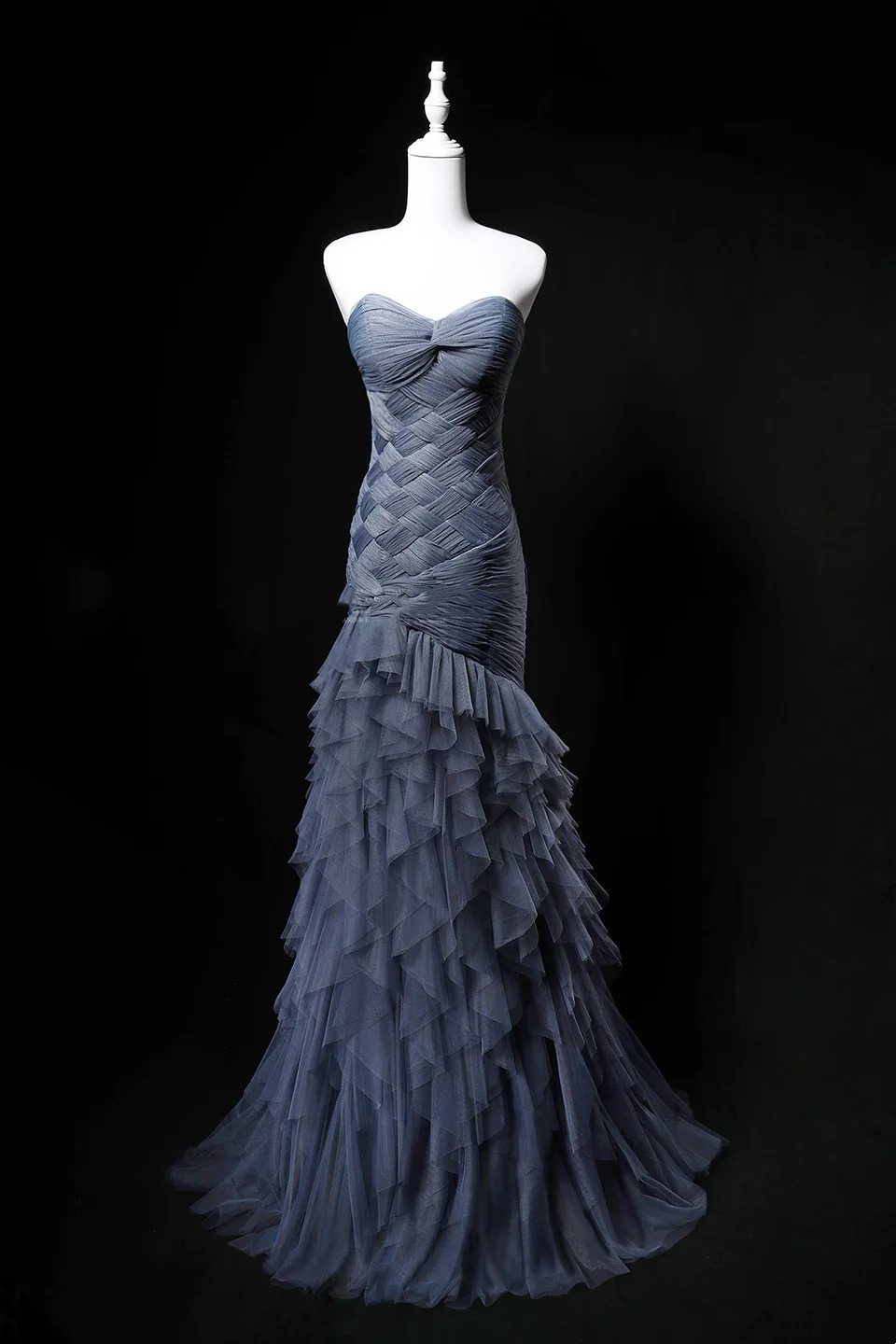 Strapless Unique Designed Neckline, Waist-Cinched Fitted Bodycon Sexy Mermaid Evening Dress, Fairy Gown, Romantic Gown gh7480