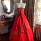 Red Strapless Waist-Cinched Vintage Elegant Prom Dress, Evening Ball Gown, Birthday Party Gown gh7284