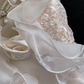 Blush Pink Halter Lace Trim Romantic Gown, Cinched Waist, Voluminous Princess Skirt, Wedding Dress & Bridal Gown gh8239