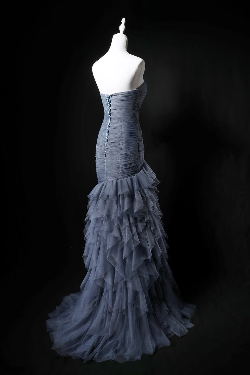 Strapless Unique Designed Neckline, Waist-Cinched Fitted Bodycon Sexy Mermaid Evening Dress, Fairy Gown, Romantic Gown gh7480