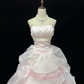Blush Pink Strapless Cinched Waist Voluminous Tiered Princess Skirt Romantic Dress, Wedding Gown gh8070