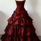 Wine Red Elegant Long Vintage Ball Gown gh7078