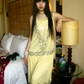 Pale Yellow Vintage Sleeveless Sequin Luxury Prom & Evening Party Dress gh8375