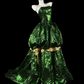 Dark Green Strapless Vintage Waist-Cinched Bubble Hem Evening Gown for Balls & Parties gh7151