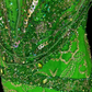 Green Spaghetti Strap Beaded Sequin Waist-Cinched Slim Long Evening Gown for Parties & Balls gh7152