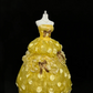 Yellow Strapless Cinched Waist Voluminous Princess Skirt Long Romantic Dress, Wedding Gown gh7936