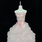 Blush Pink Strapless Embroidered Vintage Cinched Waist Voluminous Princess Skirt Romantic Dress, Wedding Gown gh8072