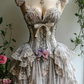 Lolita Retro Style Grey Lace 3D Flower Court Ballgown - Tea Party & Cosplay Dress gh6552