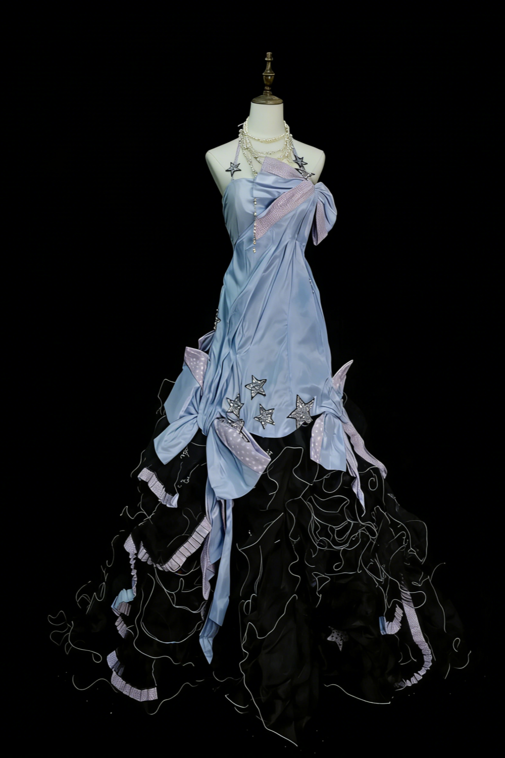 Starlight Dream Style Blau-Schwarz Kontrast-Ballkleid - Sternenhimmel-Mottoparty- und Cosplay-Kleid gh6564