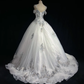 Sweetheart White Princess Ballgown Wedding Dress Off Shoulder Detachable Sleeves Sparkly Tulle Bridal Gown gh9539