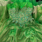 Girlhomeshops - Grünes, wunderschönes, florales, exquisites, perlenbesetztes, langes Tüll-Ballkleid gh5354
