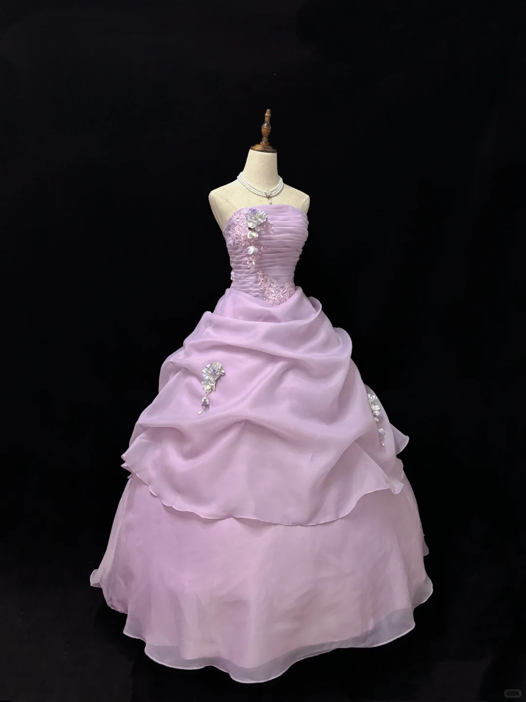 Light Lavender Strapless Cinched Waist Voluminous Skirt Romantic Dress, Wedding Gown gh7937