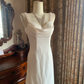 White Spaghetti Strap Waist-Cinched Slim Fit Elegant Vintage Prom Dress, Evening Gown, Birthday Gown, Wedding Dress gh7258