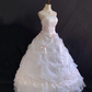 Blush pink strapless romantic gown with cinched waist and voluminous princess skirt, wedding dress and bridal gown gh8242