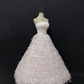 Blush Pink Strapless Lovely Romantic Gown with Cinched Waist & Voluminous Tiered Cake Skirt, Wedding Dress & Bridal Gown gh8197