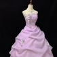 Light Lavender Strapless Cinched Waist Voluminous Skirt Romantic Dress, Wedding Gown gh7937