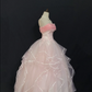 Blush Pink Strapless Long Romantic Gown, Gentle Cinched Waist, Voluminous Princess Skirt, Wedding Dress & Bridal Gown gh8288