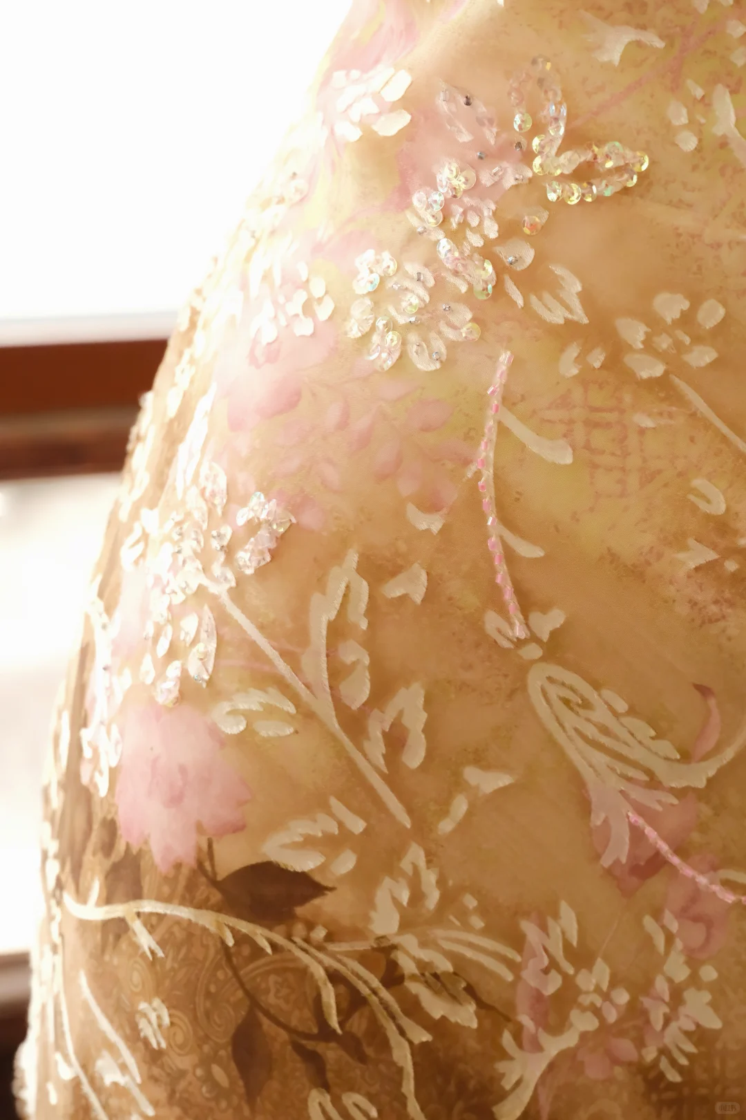 Women Vintage Floral Print Long Evening Gown Cowl Neck Sleeveless Brown Pink Ombre Chiffon Mermaid Formal Dress gh9574