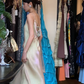 Light Champagne Spaghetti Strap Long Formal Gown Shiny Satin Maxi Evening Dress gh9639
