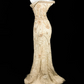 Champagne Vintage Elegant Waist-Cinched Slim Hip-Hugging Sexy Evening Gown for Parties & Balls gh7154