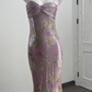 Light Purple Pink Spaghetti Strap Cinched Waist Fitted Elegant Prom Dress, Evening Gown gh7215