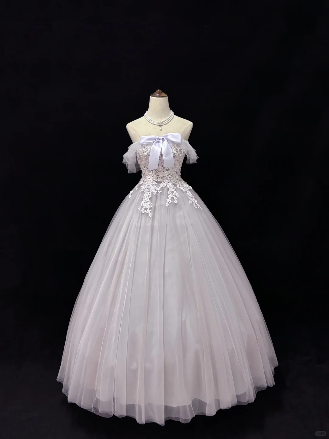 Lavender Off-the-Shoulder Embroidered Cinched Waist Voluminous Princess Skirt Long Romantic Dress, Wedding Gown gh7978
