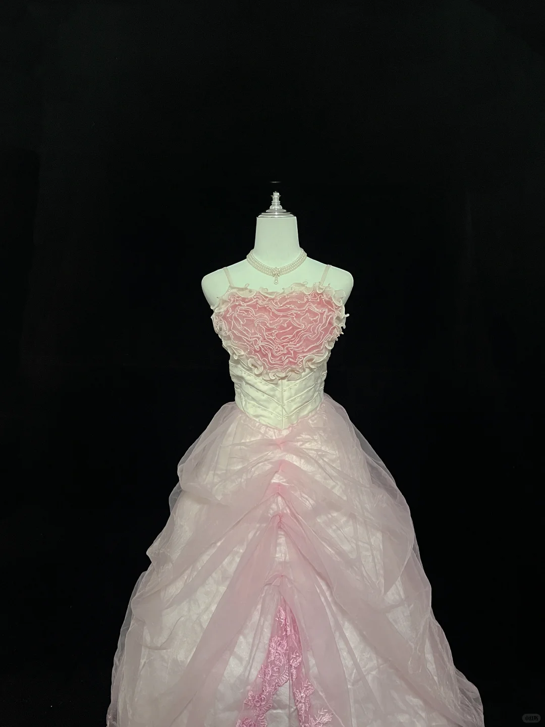 Blush Pink Spaghetti Straps Heart Neckline Cinched Waist Voluminous Princess Skirt Romantic Dress, Wedding Gown gh8024