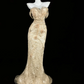Champagne Vintage Elegant Waist-Cinched Slim Hip-Hugging Sexy Evening Gown for Parties & Balls gh7154