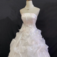 Blush Pink Strapless Romantic Gown with Embroidery & Bow Accents, Voluminous Princess Skirt, Wedding Dress & Bridal Gown gh8243