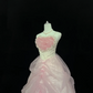 Blush Pink Spaghetti Straps Heart Neckline Cinched Waist Voluminous Princess Skirt Romantic Dress, Wedding Gown gh8024