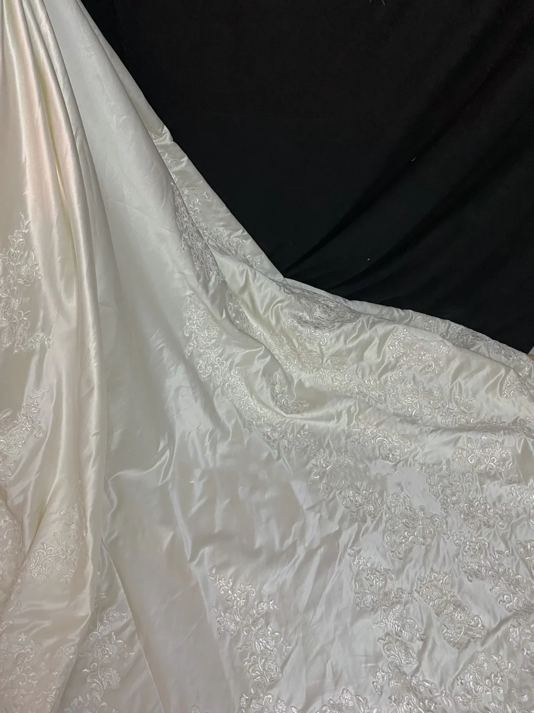 Light Champagne Long Classical Elegant Romantic Wedding Dress, Long Sleeves with Rose Lace, Fitted Waist gh8339