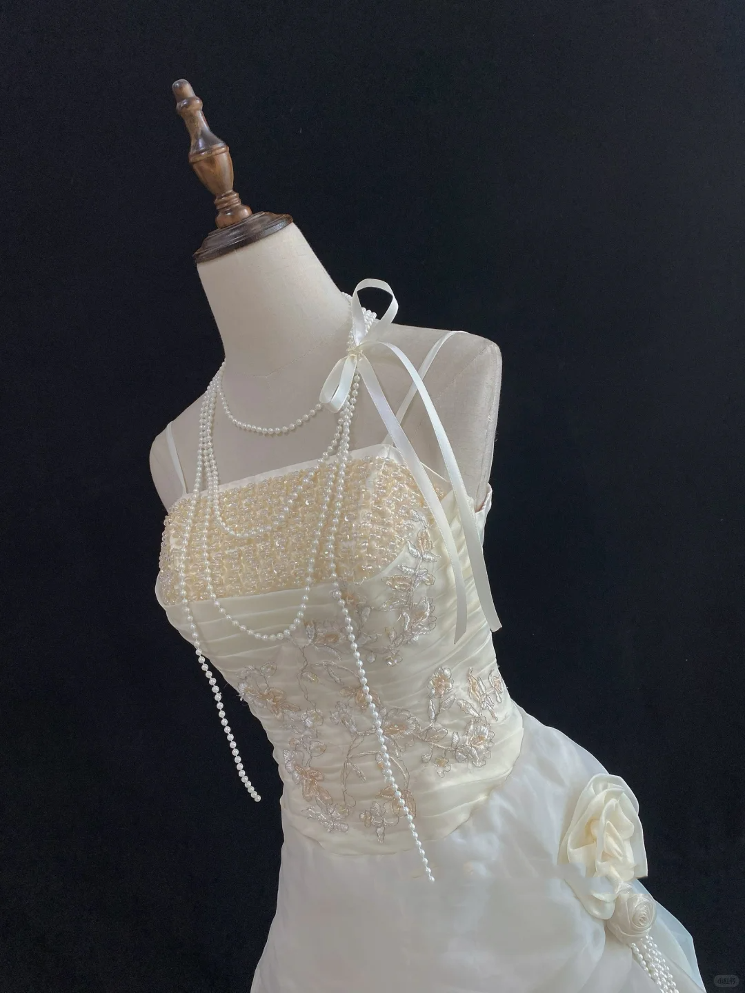 Light Apricot Spaghetti Strap Long Romantic Gown, Cinched Waist, Full Flared Skirt, Vintage Elegant Wedding Gown gh8113