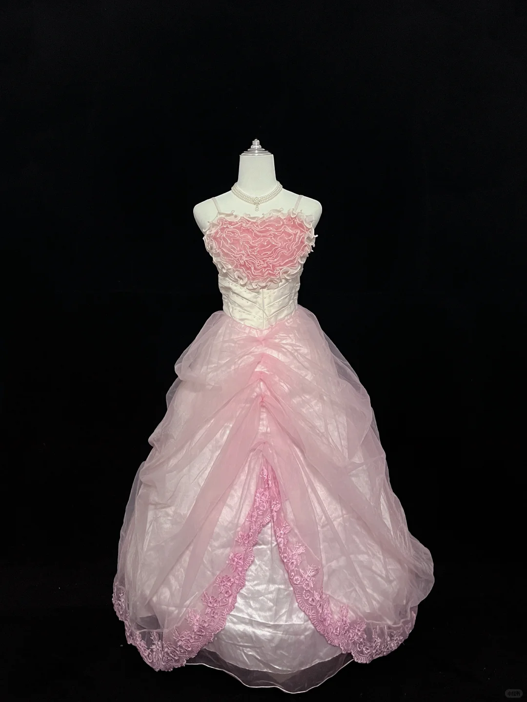 Blush Pink Spaghetti Straps Heart Neckline Cinched Waist Voluminous Princess Skirt Romantic Dress, Wedding Gown gh8024