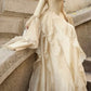 Robe cintrée à volants, manches évasées, couleur or champagne gh6405