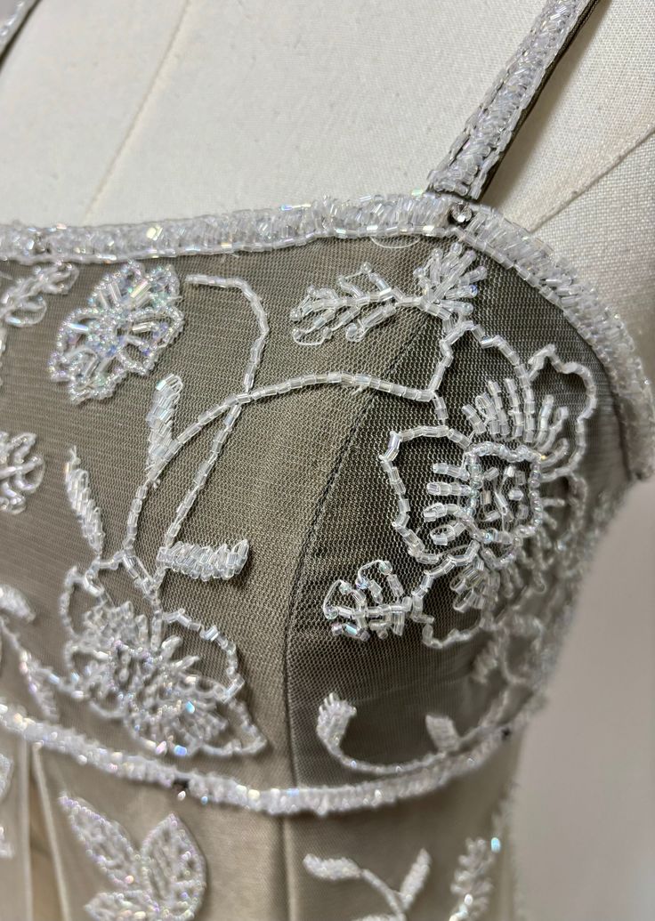 Robe de soirée longue en tulle, magnifique robe de soirée, dégradé rétro, exquise, perlée, élégante, couleur champagne, robe de bal, gh3192